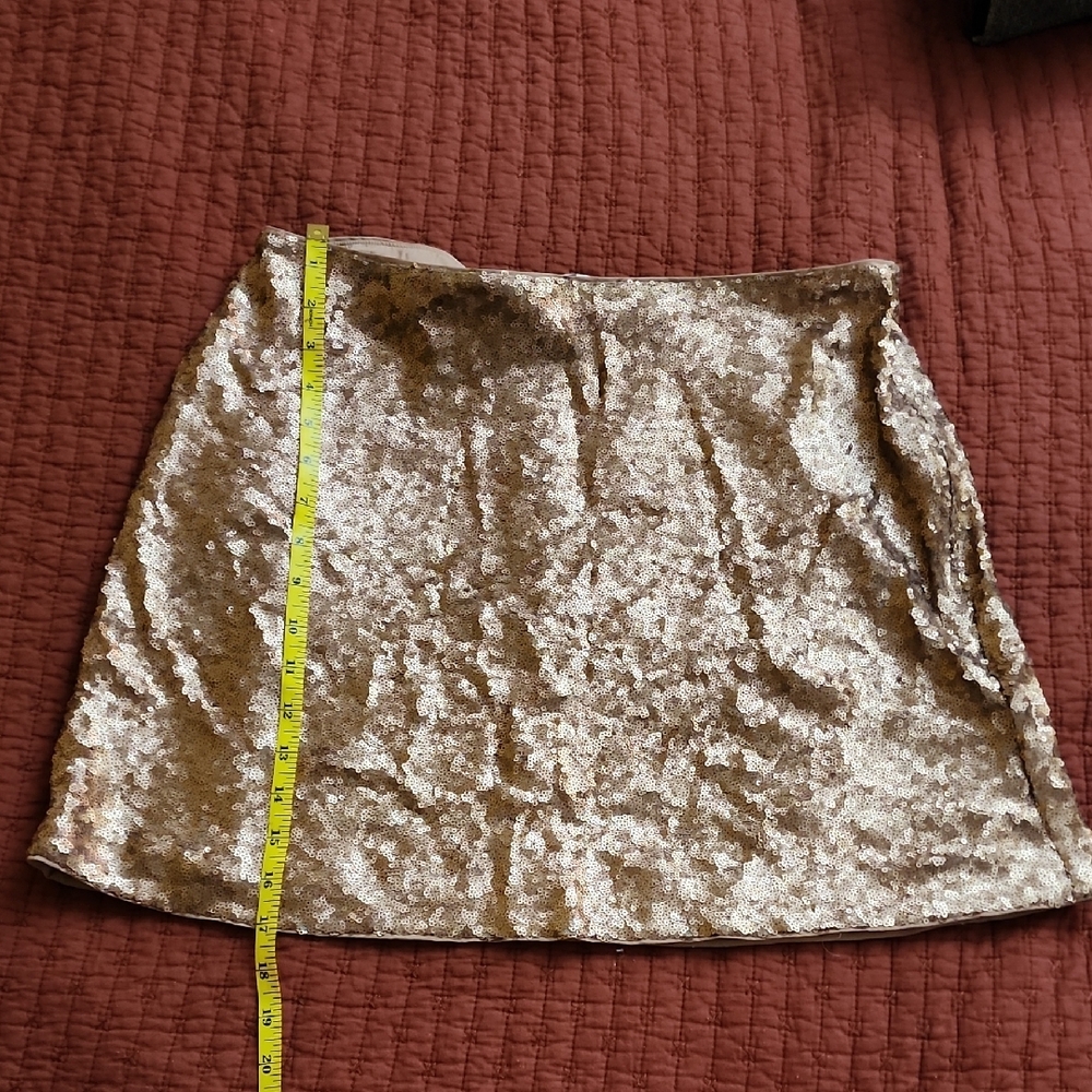 Abercrombie & Fitch Gold Sequin A-Line Skirt